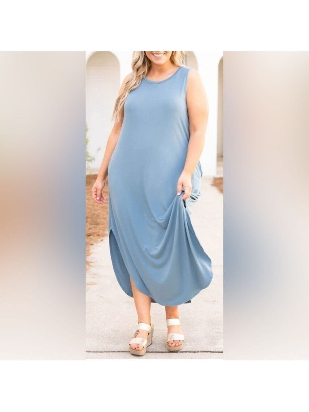Zenana Maxi Dress Navy Sleeveless 2X